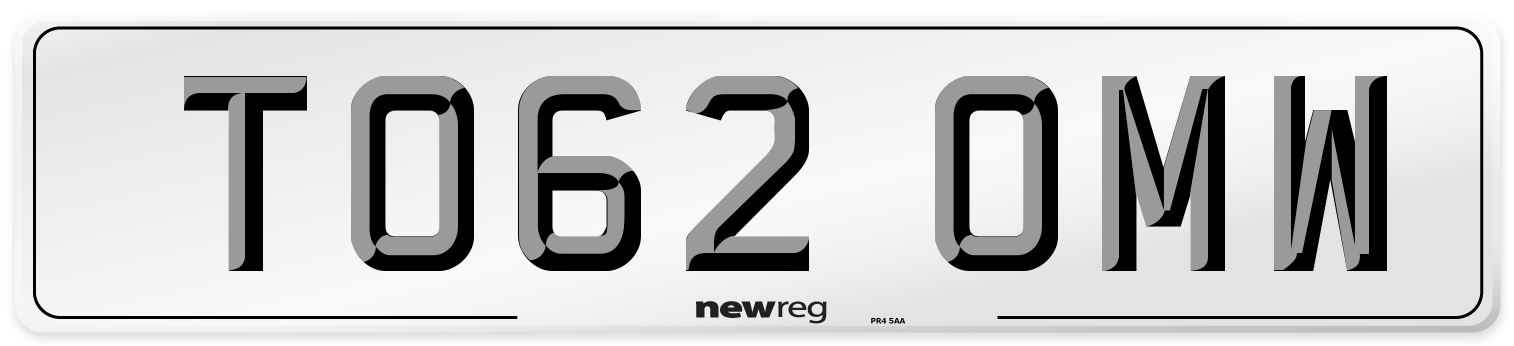 TO62 OMW Number Plate from New Reg